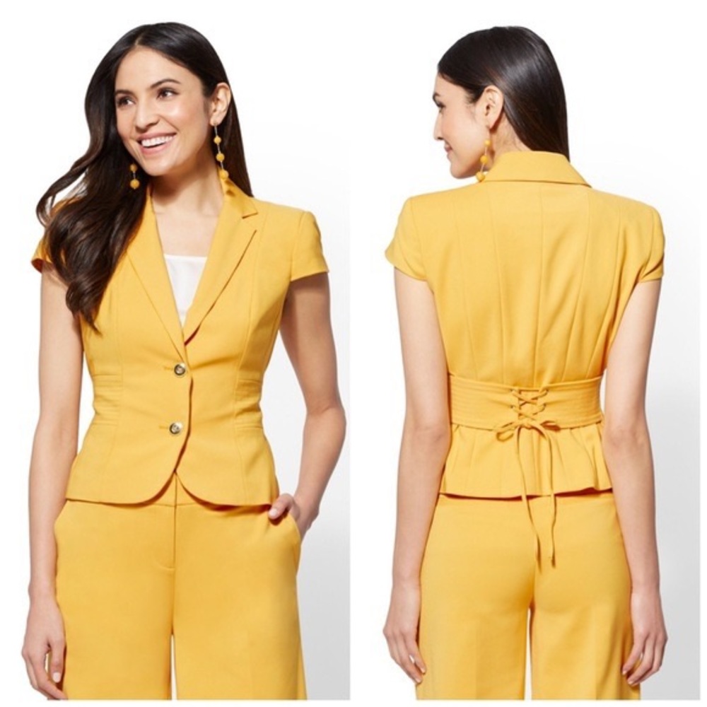 Yellow Short Sleeve Blazer